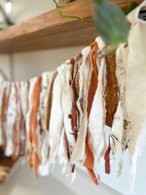 Hand-Ripped Fabric Tassel Garland | Tapestry in Wall Hangings by Over the Knotted Moon
