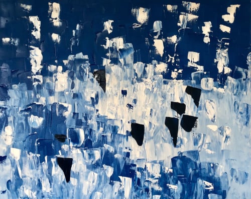 Blue let it rain | Oil And Acrylic Painting in Paintings by Hugo Auler Jr. Art