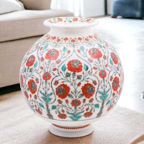 Pietra dura pitcher, Handcrafted pietra dura pitcher, Luxury | Vases & Vessels by Innovative Home Decors