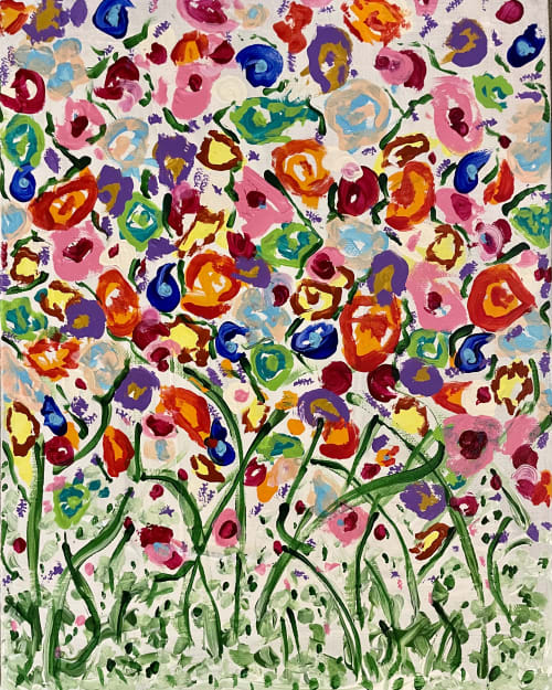 Cristina Told Me To Paint More Flowers | Oil And Acrylic Painting in Paintings by George Ayres