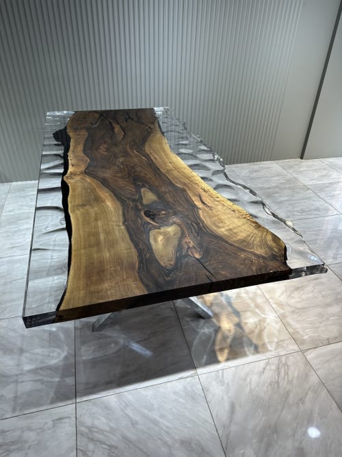 Epoxy Tables - Clear Epoxy Resin Table Top - Live Edge Table | Tables by Tinella Wood