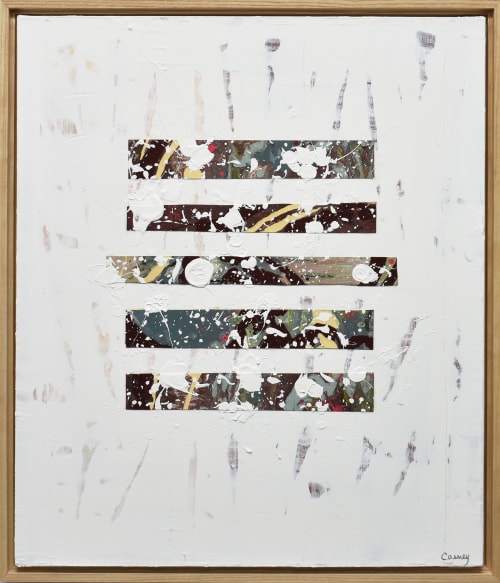 Burgundy Velvet - Acrylic painting on canvas with collage | Paintings by Lisa Fine Art