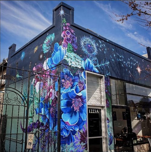 Lindsey Millikan | Street Murals by Lindsey Millikan | Julie's Coffee & Tea Garden in Alameda