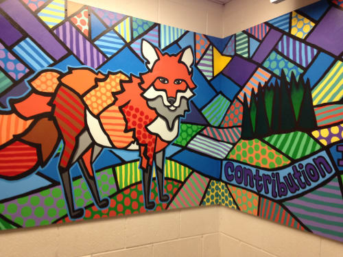 Fox Creek Elementary School Mural | Murals by Christine Rose Curry | 6585 Collegiate Dr in Littleton