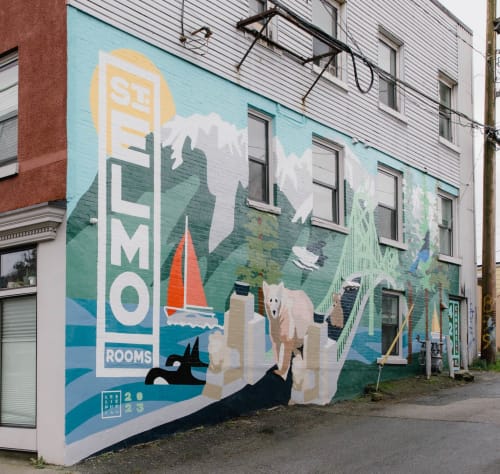 St. Elmo Rooms | Street Murals by Leslie Phelan Mural Art + Design
