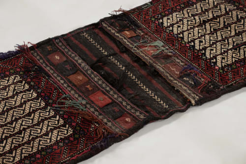 Antique Saddle Bag Tribal Kilim with Rich Geometric Patterns | Area Rug in Rugs by Rug and Kilim