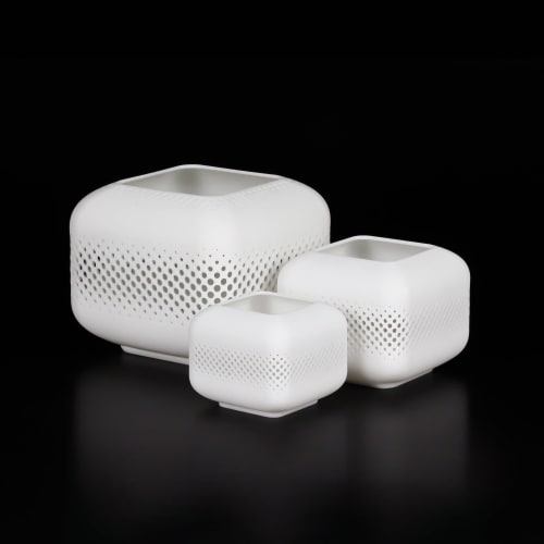 Modern Candle Lamp "CUBIS" made of Bio Resin, Germany | Table Lamp in Lamps by Studio Plönzke