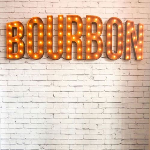 BOURBON Vintage Marquee Lights | Art & Wall Decor by Vintage Marquee Lights | Aloft Louisville Downtown in Louisville
