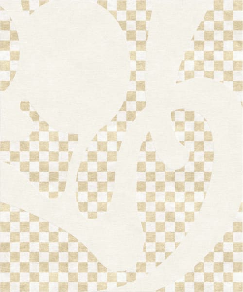Rug Barcelona Chequers hand-knotted checkered pattern | Area Rug in Rugs by Atelier Tapis Rouge