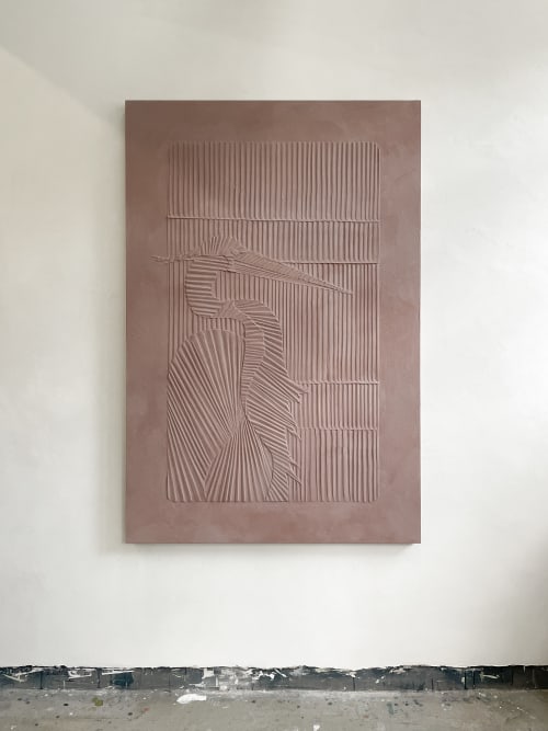 Monochrome Dusty Pink | Paneling in Wall Treatments by Elsa Jeandedieu Studio