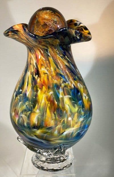 Glass Cremation Urn | Vases & Vessels by White Elk's Visions in Glass - Glass Artisan, Marty White Elk Holmes & COO, Jo Pierce