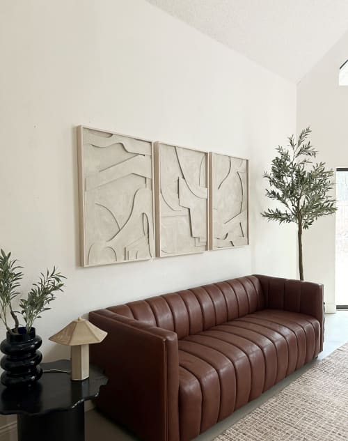 Brushed Plaster Painting, Dimensional Sculptural Artwork | Mixed Media by Blank Space Studios