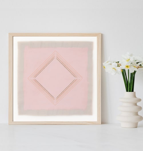 Pink Diamond Abstract Art Print | Prints by Emily Keating Snyder