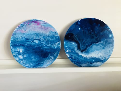 Sapphire Reflections Series I & II | Paintings by Virginia Burke