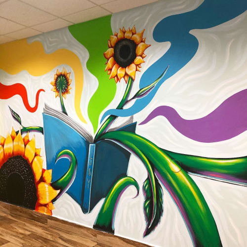 Sunflower | Murals by Ivan Roque | Diamond Minds Transformational Leadership Academy in Miami