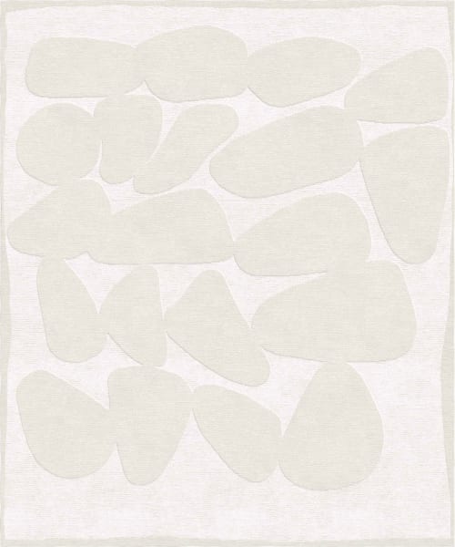 White rug for Living room abstract pattern - Tratto Largo | Small Rug in Rugs by Atelier Tapis Rouge