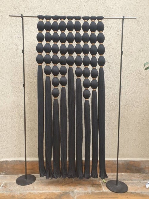 Boho black woven wall hanging large wall weaving tapestry | Wall Hangings by Sarmal Design