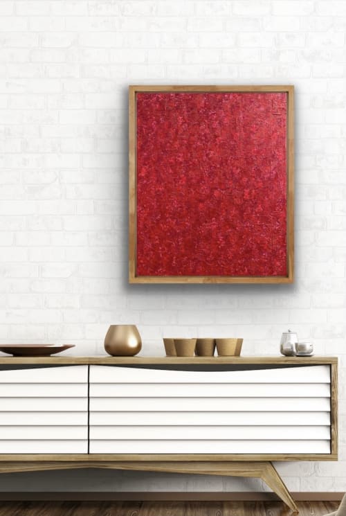"Red Vintage Wallpaper" | Paintings by double m art by Marjolijn Maenen