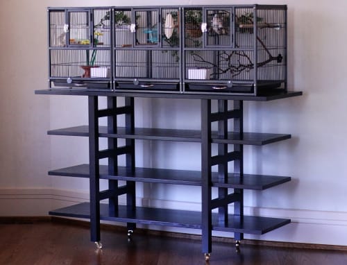 Open shelf/Birdcage stand | Furniture by McIntyre Furniture LLC | Private Residence, Bellevue, WA in Bellevue