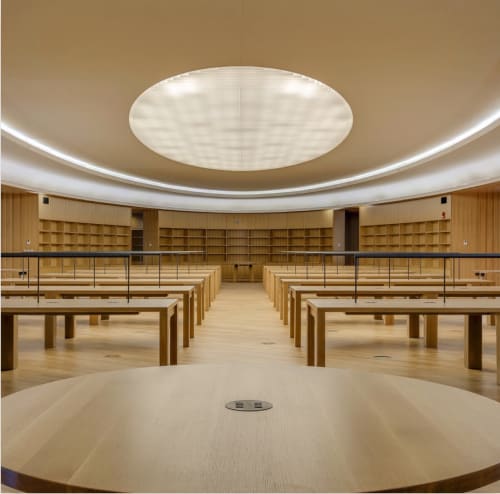 Solid Oak Reading Library Tables | Tables by möbius objects | Central Library in Calgary