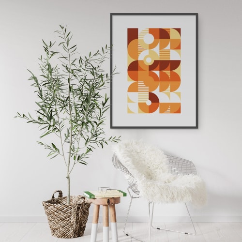 Monochromatic Machine in Orange Art Print | Art & Wall Decor by Michael Grace & Co.