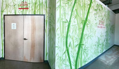 Bamboo Trees | Murals by Micheline Halloul | Zhi Tea in Austin
