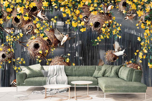 Golden Weavers | Wallpaper by Cara Saven Wall Design
