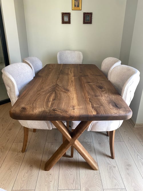 Wooden Dining Table - Walnut Office Table | Tables by Tinella Wood