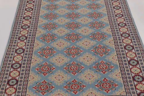 Vintage Bokhara Rug in Soft Sky Blue with Geometric Patterns | Rugs by Rug and Kilim