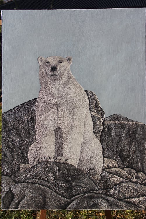 Polar Bear on rock | Paintings by Hannah Jensen