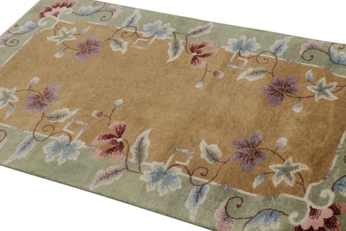 Rug & Kilim’s Chinese Art Deco Rug In Brown with Colorful | Rugs by Rug a