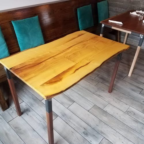 Mulberry dining table | Tables by BEVEL WOOD & METAL | The Levee Cafe in Lawrence