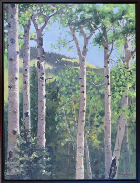 Aspen Guardians | Oil And Acrylic Painting in Paintings by Nancy Romanovsky