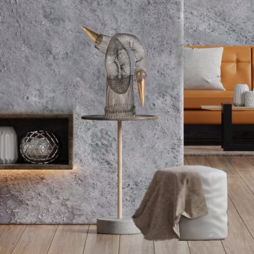 Golden Myth Collection #6  Steel Wire Mesh Sculpture. | Sculptures by Anne Lindsay