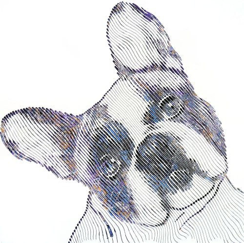 MY FRENCHIE MY BEST FRIEND | Oil And Acrylic Painting in Paintings by Virginie SCHROEDER