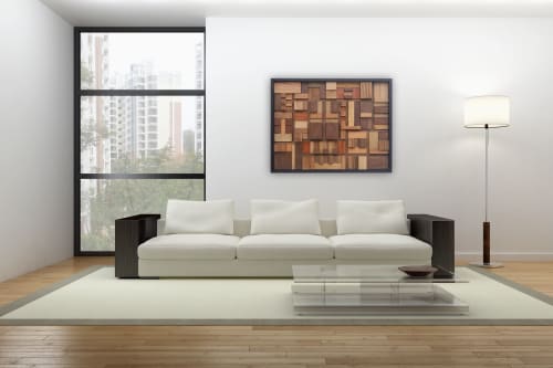Natural Geometric Cube Art | Wall Sculpture in Wall Hangings by Craig Forget
