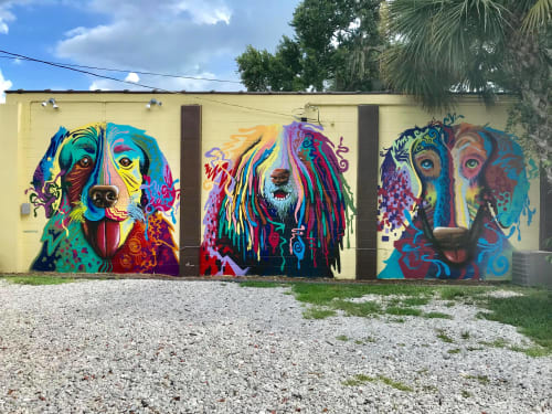 The Abstract Dogs of Oviedo, Florida | Murals by Works of Stark Murals and Design | The Pet Bow-Tique in Oviedo