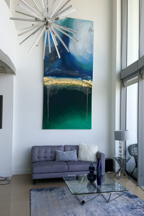 Elysia - Between Earth & Skye (Private Residence) | Oil And Acrylic Painting in Paintings by Hugo | Neo Vertika in Miami