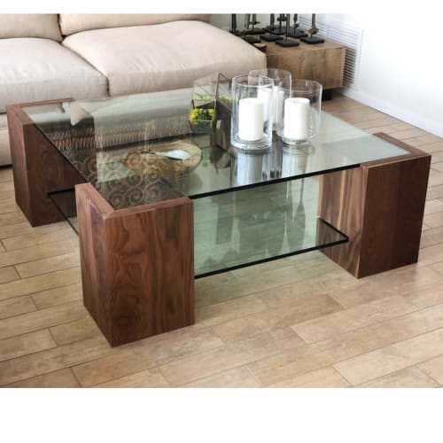 Solid Walnut and Glass Coffee Table | Tables by Angel City Woodshop