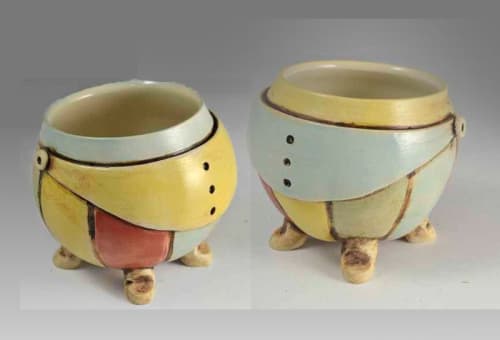 Ceramic Whimsical Bulbous Cups | Cups by Geometric Illusion Ceramics (Tania Rustage)