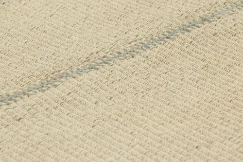 Rug & Kilim’s Contemporary Kilim in Blue and Cream Textural | Rugs by Rug and Kilim