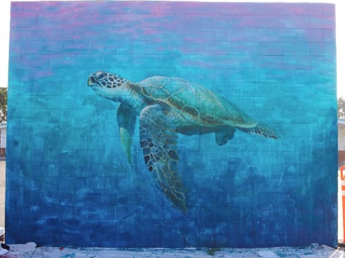 “Sea Turtle” mural | Murals by Chapman Hamborg | Peterson Elementary in Huntington Beach