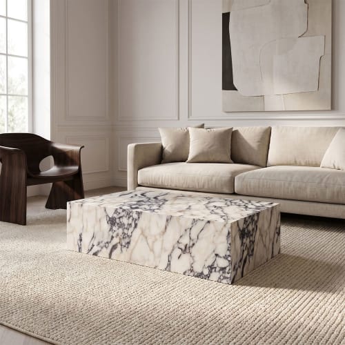 Calacatta Viola Marble Coffee Table 39.4 × 23.6 in | Tables by Stonetic
