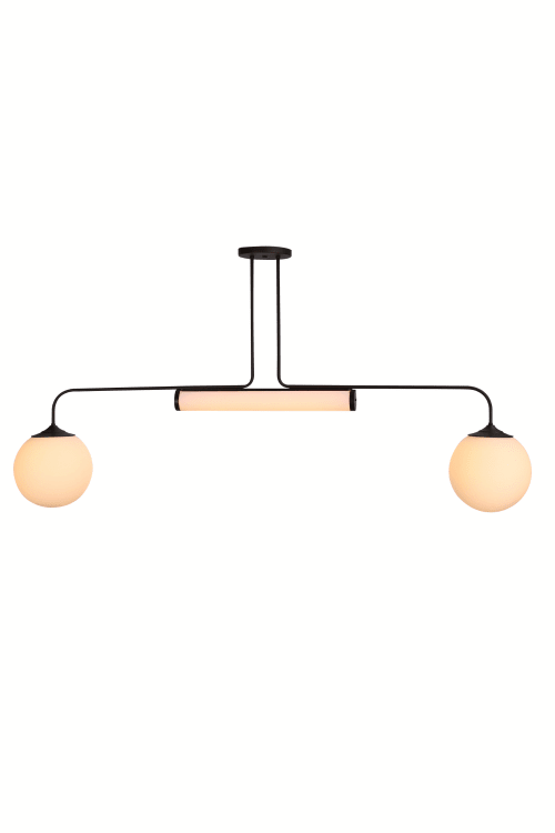 Tona Pendant Milk Glass Chandelier - Curved | Pendants by Atrix Lighting | Los Angeles in Los Angeles