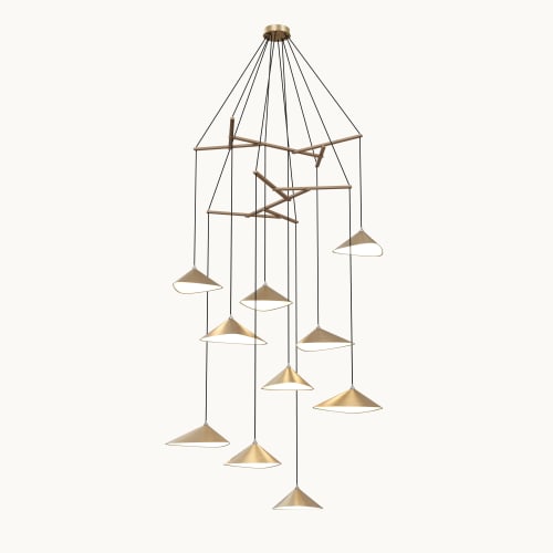 Emily V10 Pendant Light – Gold Semi-Matte | Chandeliers by MOSS Objects