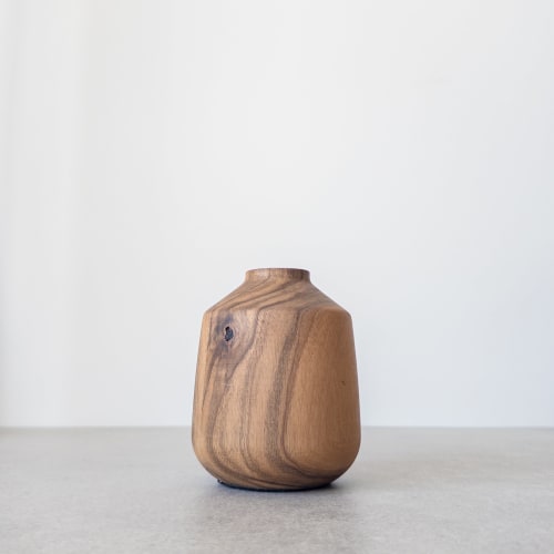 Walnut Massive Wooden Vase - s | Vases & Vessels by Foia