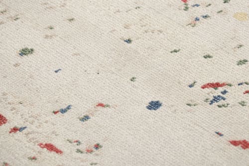 Rug & Kilim’s Contemporary Square Rug in White with Colorful | Rugs by Rug and Kilim