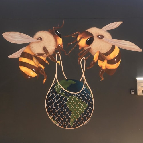 Save The Bees | Street Murals by Alexandra Bellas | Riot Wine Co in Brompton