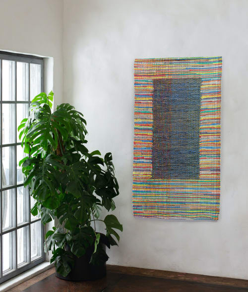 Art Weaving: Dark Window | Wall Hangings by Doerte Weber