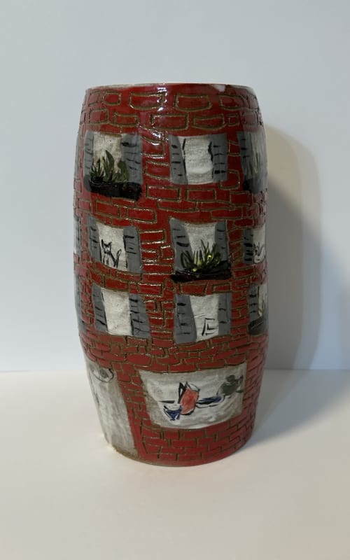 Brick Wall Cylinder | Vases & Vessels by Sheila Blunt